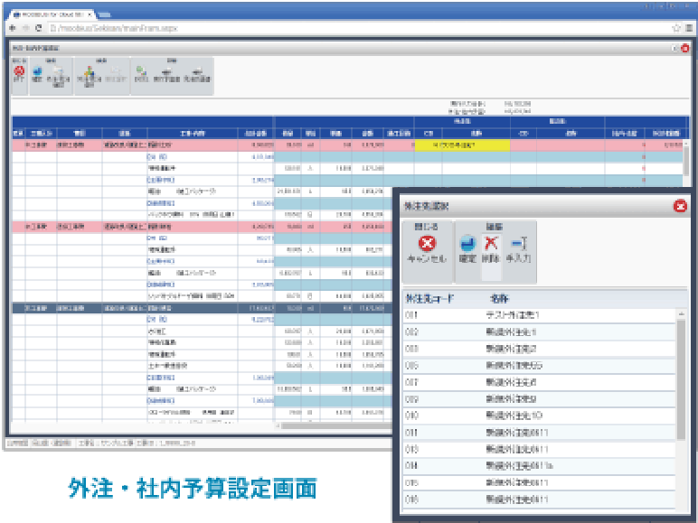外注・社内予算設定